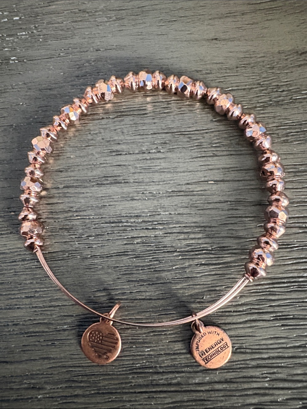 Alex and Ani Rose Gold Faceted Bead Expandable Bracelet